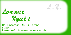 lorant nyuli business card